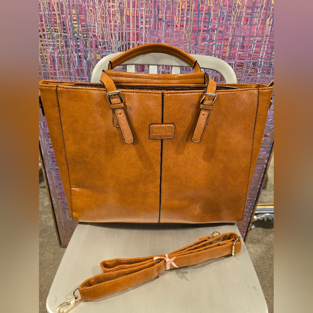 NWOT Badgley Mischka Julia Tote Weekender Bag (caramel brown)